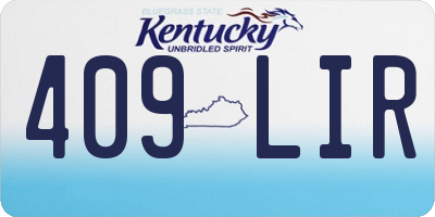 KY license plate 409LIR