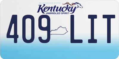 KY license plate 409LIT