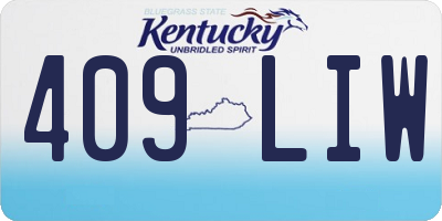 KY license plate 409LIW