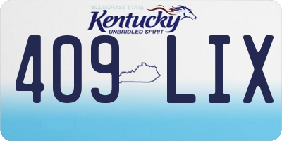KY license plate 409LIX