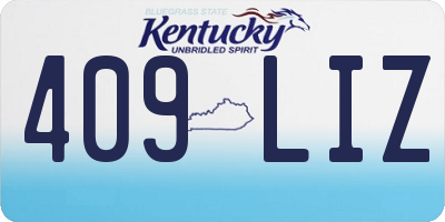 KY license plate 409LIZ