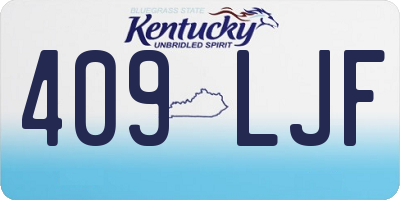 KY license plate 409LJF