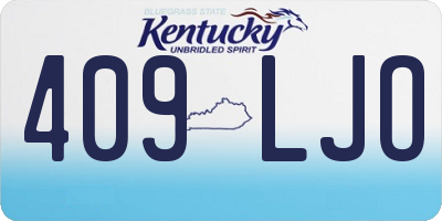 KY license plate 409LJO