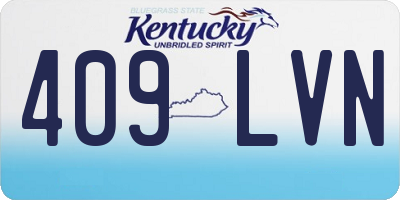 KY license plate 409LVN