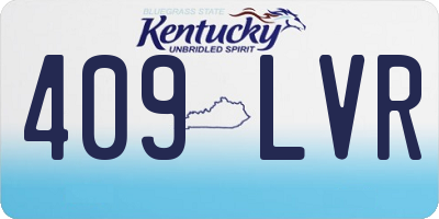 KY license plate 409LVR