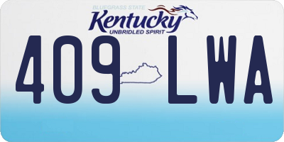 KY license plate 409LWA