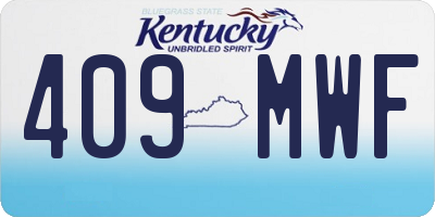 KY license plate 409MWF