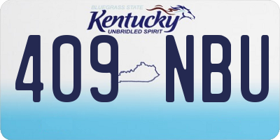 KY license plate 409NBU