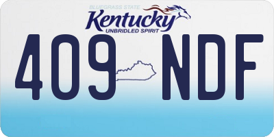 KY license plate 409NDF