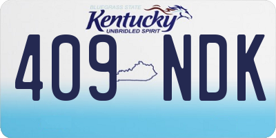 KY license plate 409NDK