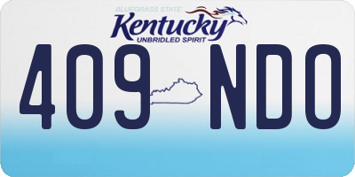 KY license plate 409NDO