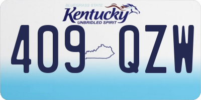 KY license plate 409QZW