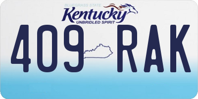 KY license plate 409RAK