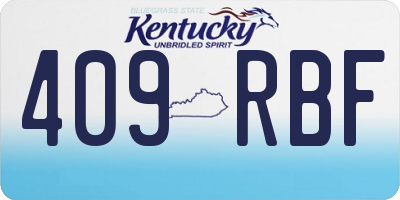 KY license plate 409RBF