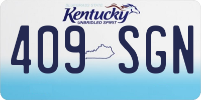 KY license plate 409SGN