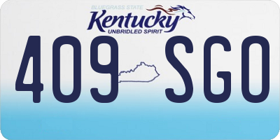 KY license plate 409SGO
