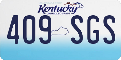 KY license plate 409SGS