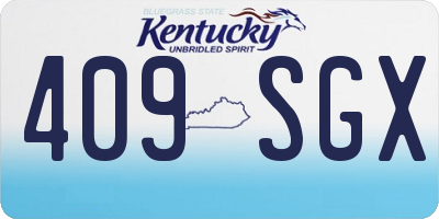 KY license plate 409SGX