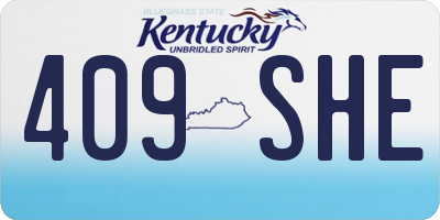 KY license plate 409SHE