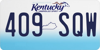 KY license plate 409SQW