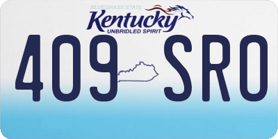 KY license plate 409SRO
