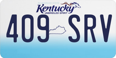 KY license plate 409SRV