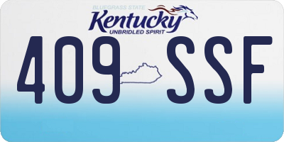 KY license plate 409SSF