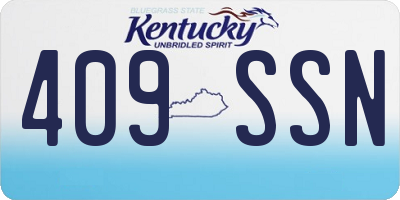 KY license plate 409SSN