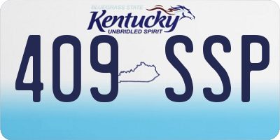 KY license plate 409SSP