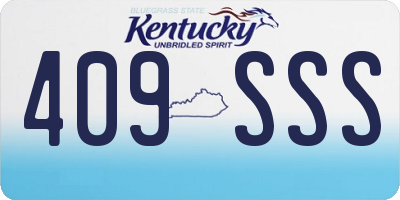 KY license plate 409SSS