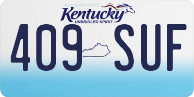 KY license plate 409SUF