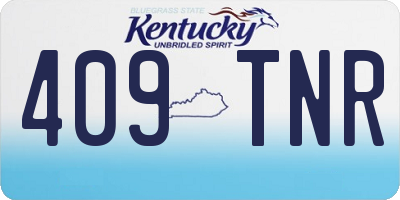 KY license plate 409TNR