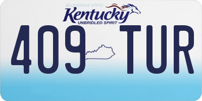 KY license plate 409TUR