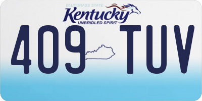 KY license plate 409TUV
