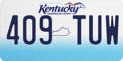KY license plate 409TUW