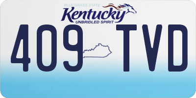 KY license plate 409TVD
