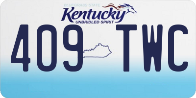 KY license plate 409TWC