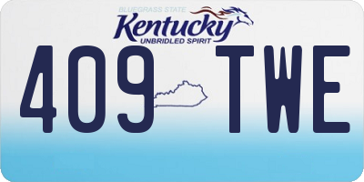 KY license plate 409TWE