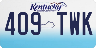 KY license plate 409TWK
