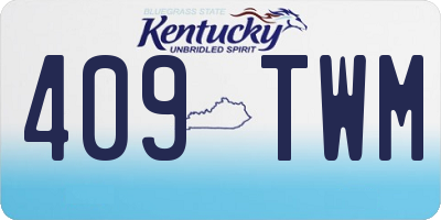 KY license plate 409TWM