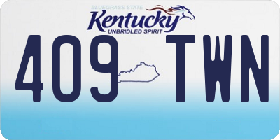 KY license plate 409TWN
