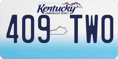 KY license plate 409TWO