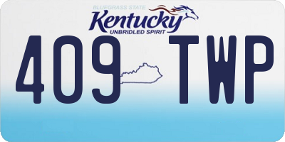 KY license plate 409TWP