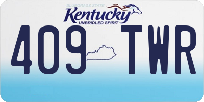 KY license plate 409TWR