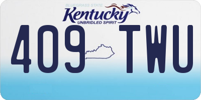 KY license plate 409TWU