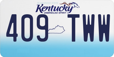 KY license plate 409TWW
