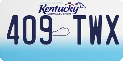 KY license plate 409TWX