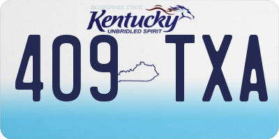 KY license plate 409TXA
