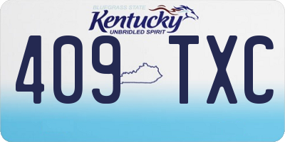 KY license plate 409TXC