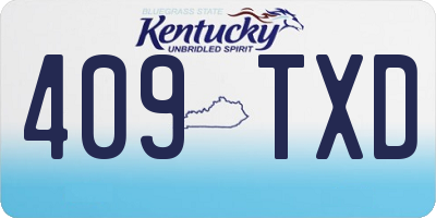 KY license plate 409TXD